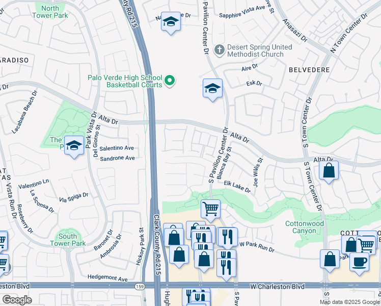 map of restaurants, bars, coffee shops, grocery stores, and more near 10933 Esta Ponia Court in Las Vegas