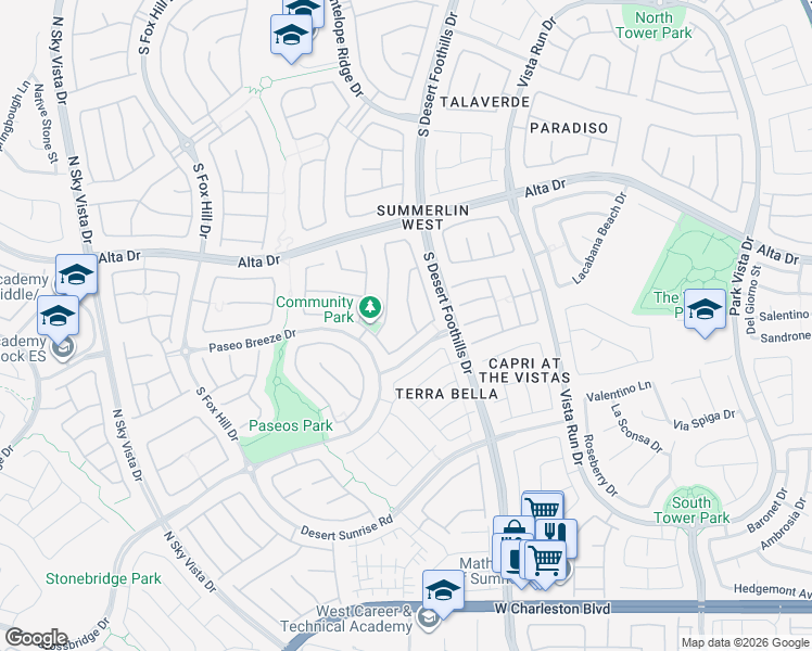map of restaurants, bars, coffee shops, grocery stores, and more near 621 Wandering Violets Way in Las Vegas