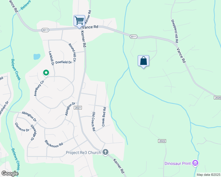 map of restaurants, bars, coffee shops, grocery stores, and more near 1553 Creek Bed Road in Kernersville