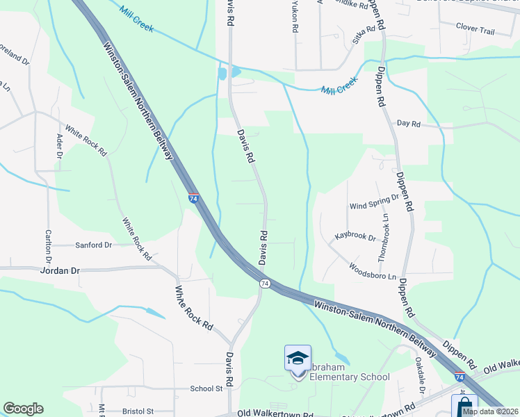 map of restaurants, bars, coffee shops, grocery stores, and more near 4993 Daisy Station Lane in Winston-Salem