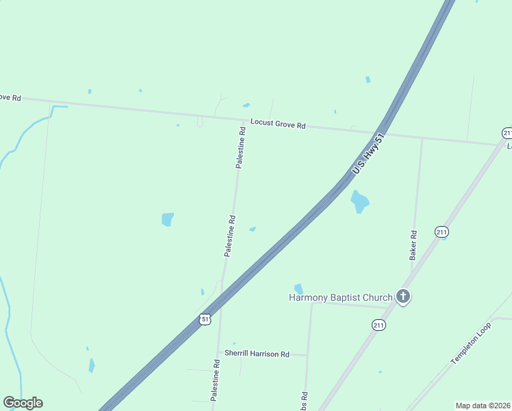 map of restaurants, bars, coffee shops, grocery stores, and more near 412 Palestine Road in Newbern
