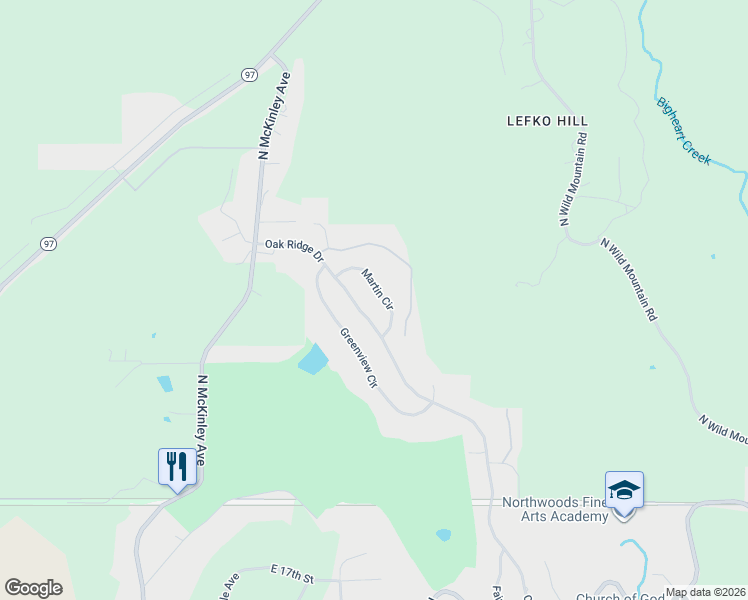 map of restaurants, bars, coffee shops, grocery stores, and more near 727 Oak Ridge Drive in Sand Springs