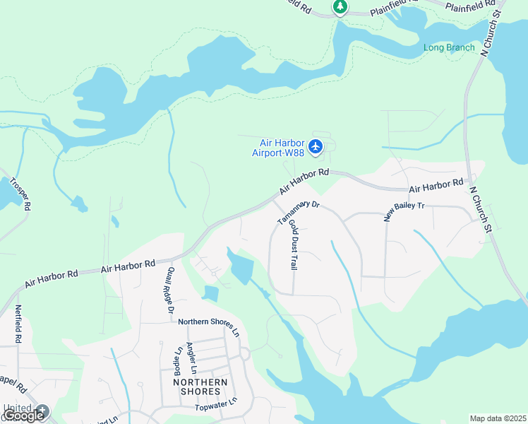 map of restaurants, bars, coffee shops, grocery stores, and more near 305 Air Harbor Road in Greensboro