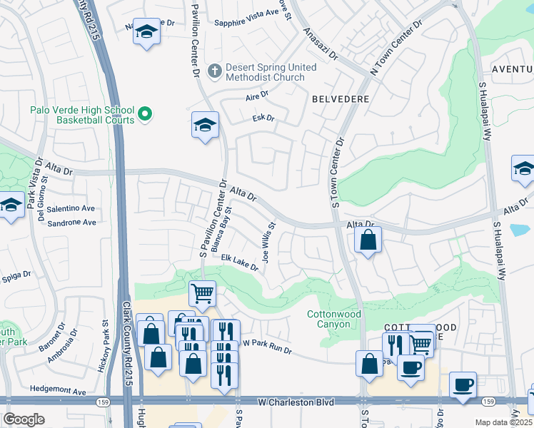 map of restaurants, bars, coffee shops, grocery stores, and more near 10708 New Borough Avenue in Las Vegas