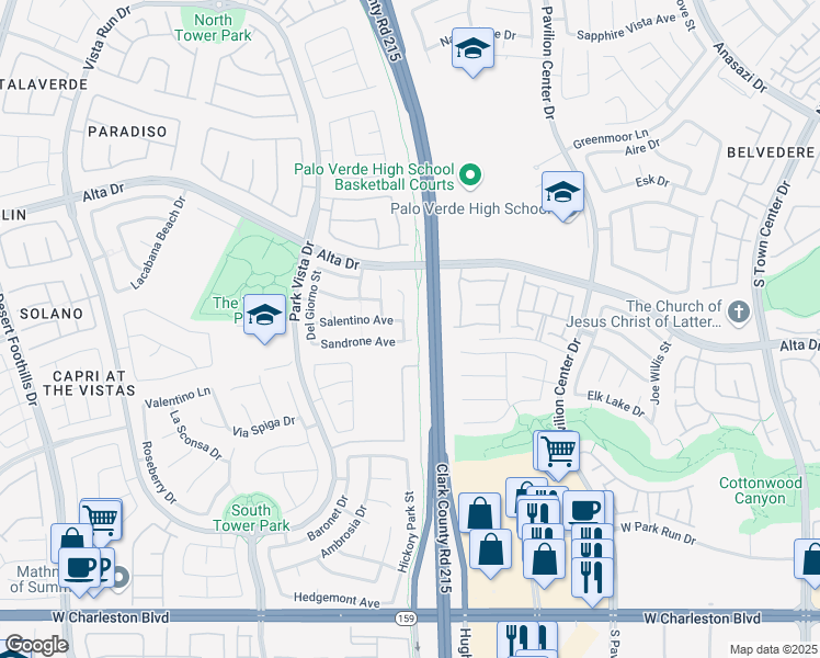 map of restaurants, bars, coffee shops, grocery stores, and more near 628 Doletto Street in Las Vegas