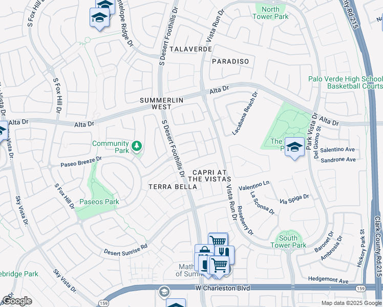 map of restaurants, bars, coffee shops, grocery stores, and more near 11749 San Rosarita Court in Las Vegas