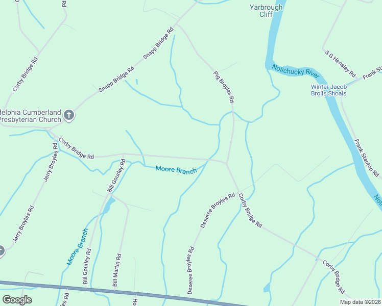 map of restaurants, bars, coffee shops, grocery stores, and more near 1314 Corby Bridge Road in Chuckey