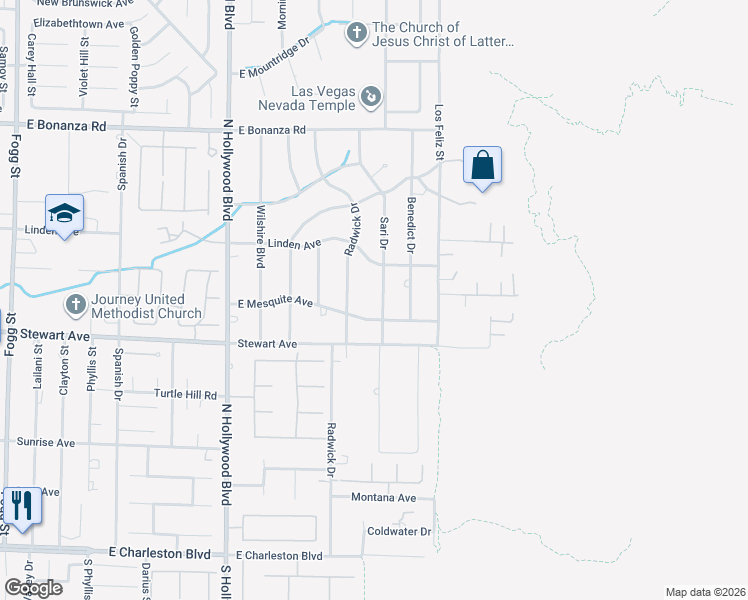 map of restaurants, bars, coffee shops, grocery stores, and more near 485 Sari Drive in Las Vegas