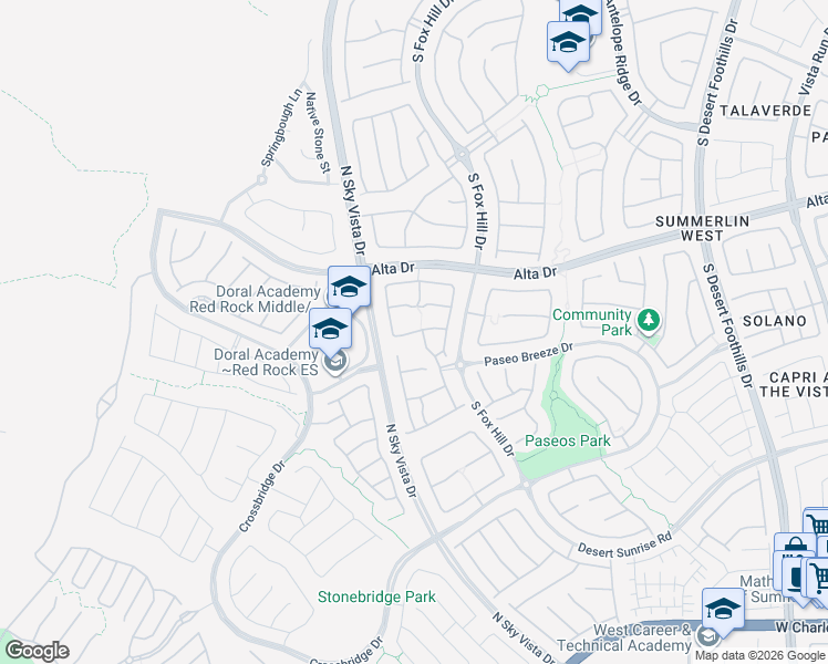 map of restaurants, bars, coffee shops, grocery stores, and more near 12291 Sandy Peak Avenue in Las Vegas