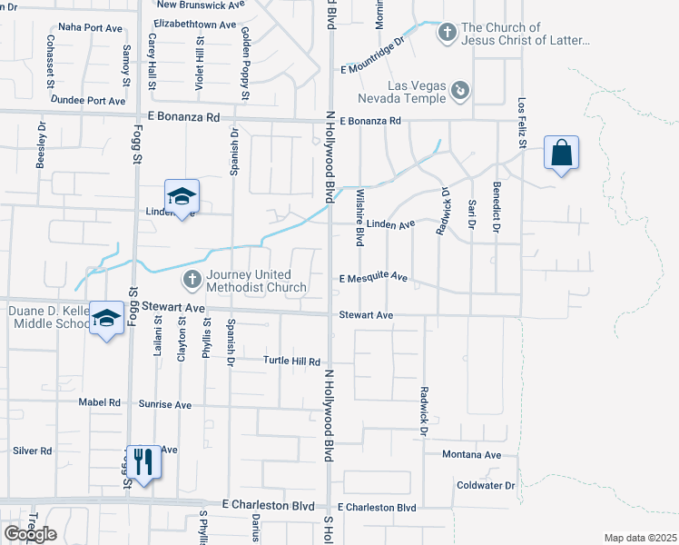 map of restaurants, bars, coffee shops, grocery stores, and more near 484 North Hollywood Boulevard in Las Vegas