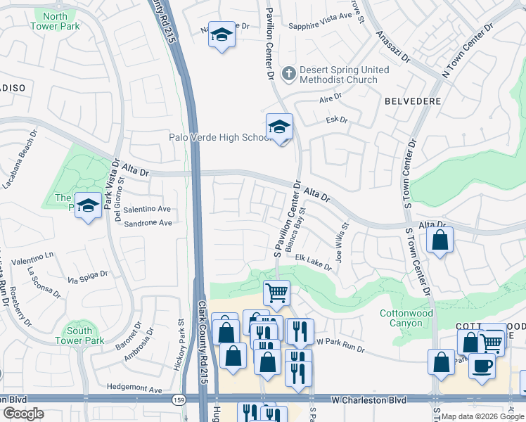 map of restaurants, bars, coffee shops, grocery stores, and more near 10910 Esta Ponia Court in Las Vegas