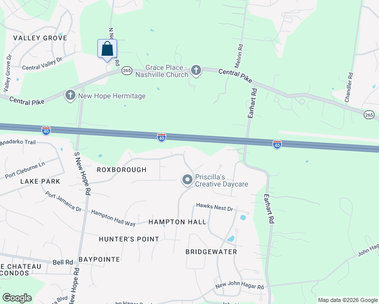 map of restaurants, bars, coffee shops, grocery stores, and more near 5305 Roxborough Pass in Nashville