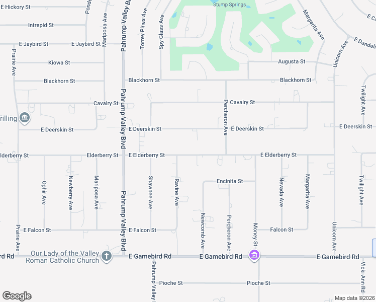 map of restaurants, bars, coffee shops, grocery stores, and more near 1320 East Elderberry Street in Pahrump