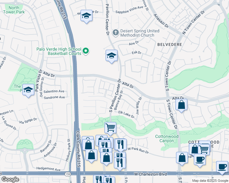 map of restaurants, bars, coffee shops, grocery stores, and more near 552 Sierra Morena Street in Las Vegas