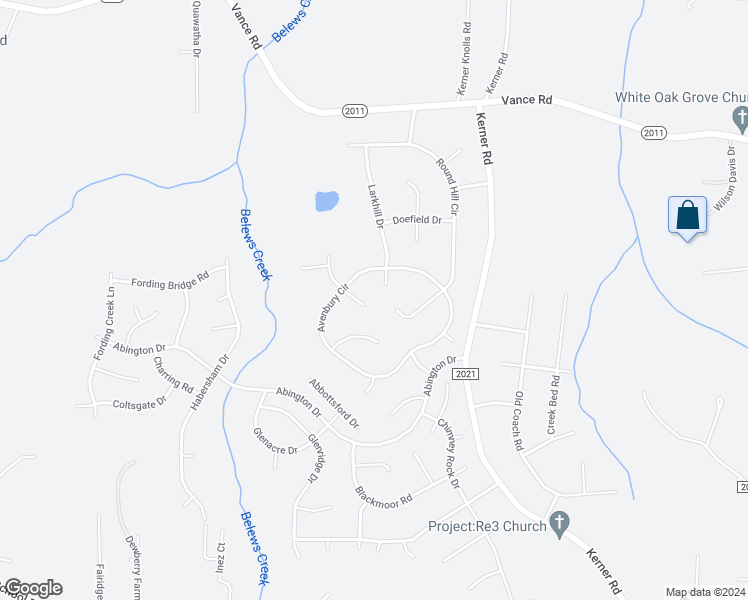 map of restaurants, bars, coffee shops, grocery stores, and more near 2005 Middleham Drive in Kernersville