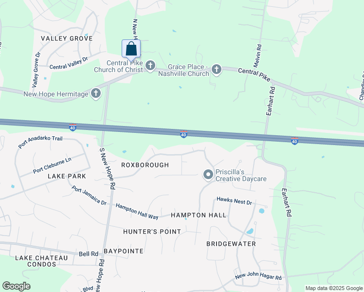 map of restaurants, bars, coffee shops, grocery stores, and more near 5200 Roxborough Drive in Nashville