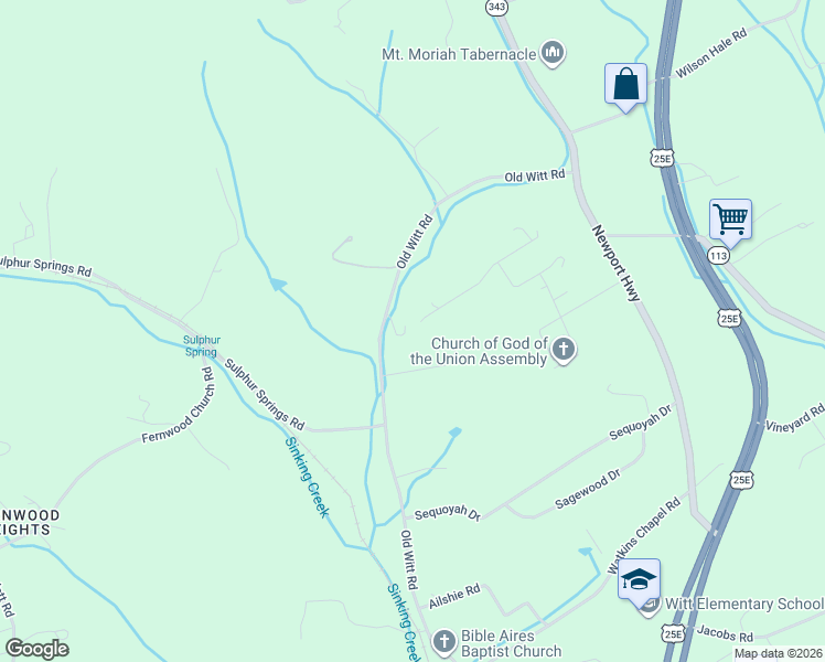 map of restaurants, bars, coffee shops, grocery stores, and more near 594 Randolph Drive in Morristown