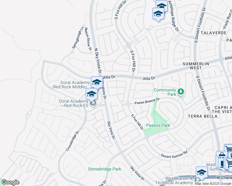 map of restaurants, bars, coffee shops, grocery stores, and more near 12290 Sandy Peak Avenue in Las Vegas