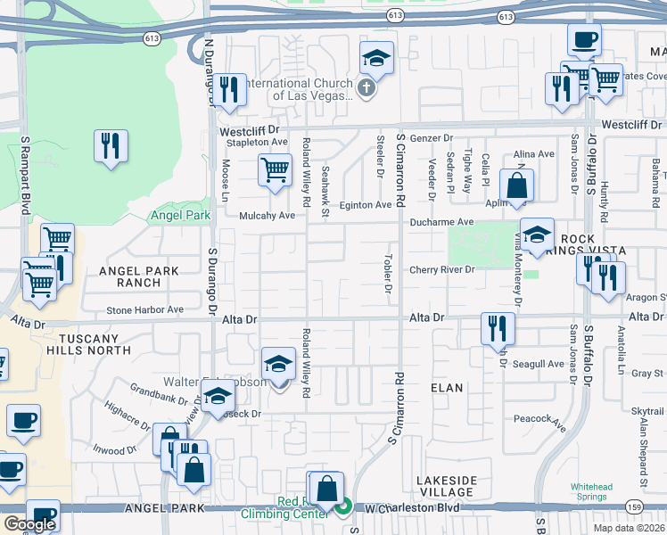 map of restaurants, bars, coffee shops, grocery stores, and more near 8229 Willeta Avenue in Las Vegas