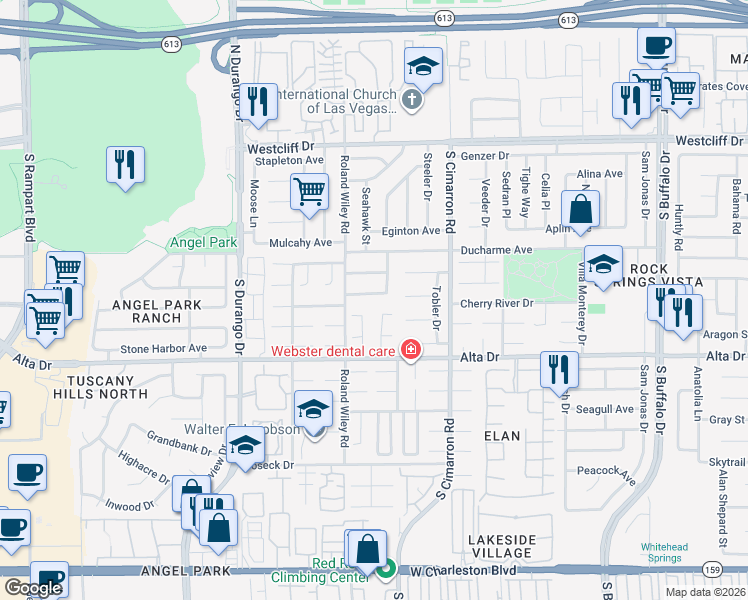 map of restaurants, bars, coffee shops, grocery stores, and more near 8229 Willeta Avenue in Las Vegas
