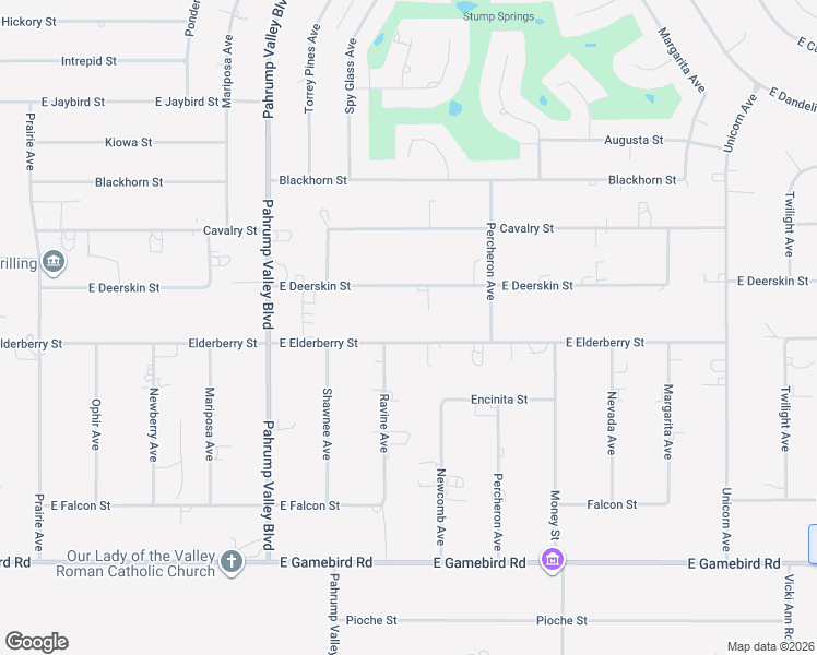map of restaurants, bars, coffee shops, grocery stores, and more near 1320 East Elderberry Street in Pahrump