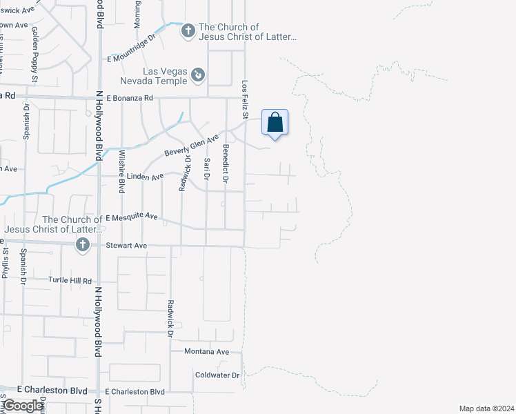 map of restaurants, bars, coffee shops, grocery stores, and more near 520 Los Feliz Street in Las Vegas