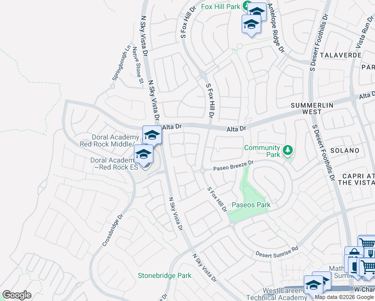 map of restaurants, bars, coffee shops, grocery stores, and more near 12291 Sandy Peak Avenue in Las Vegas