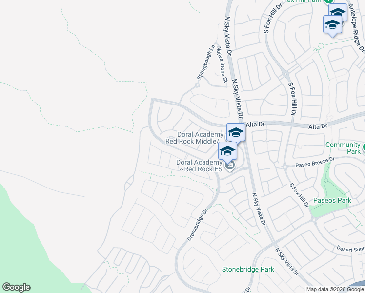 map of restaurants, bars, coffee shops, grocery stores, and more near 12556 Point Sierra Street in Las Vegas
