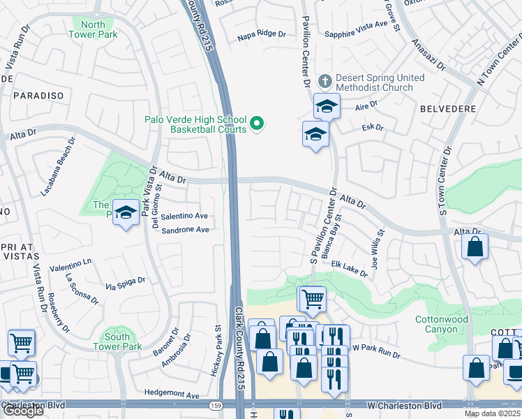 map of restaurants, bars, coffee shops, grocery stores, and more near 11045 Meadow Leaf Avenue in Las Vegas