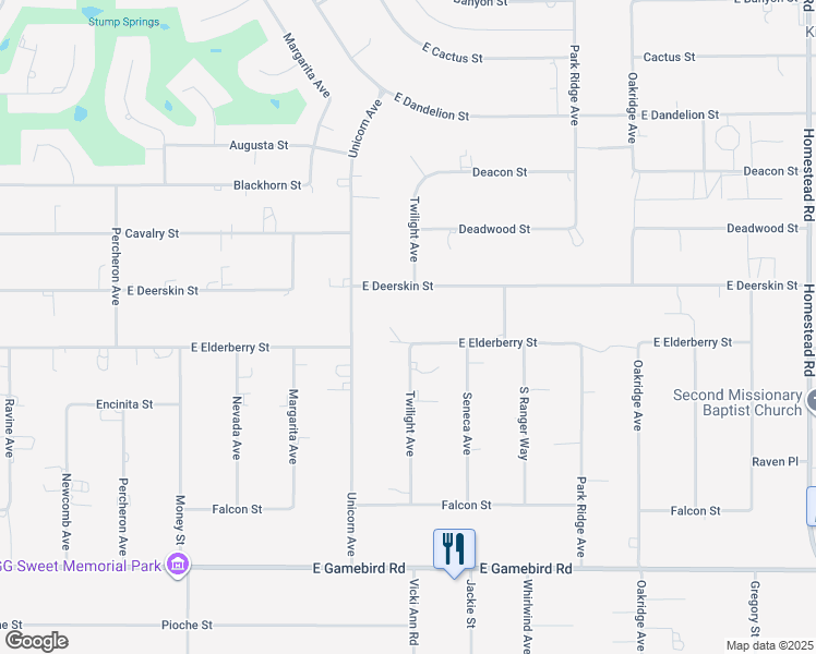 map of restaurants, bars, coffee shops, grocery stores, and more near 2130 East Elderberry Street in Pahrump