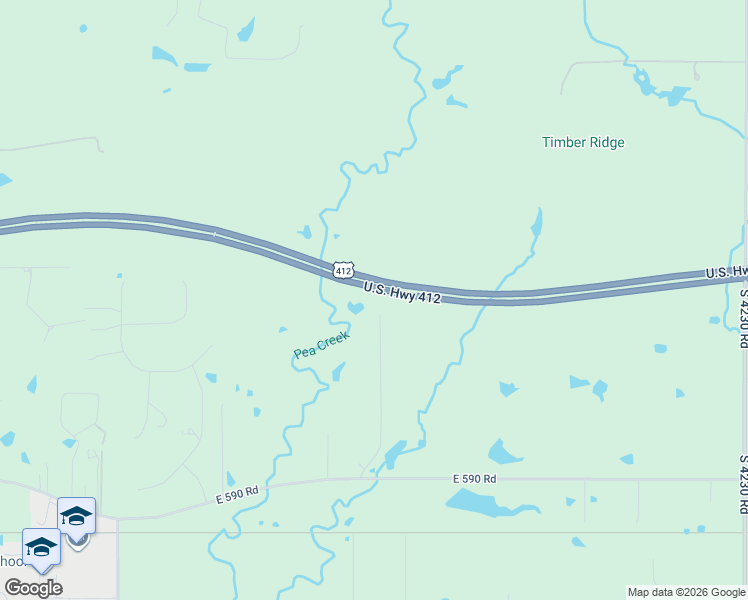 map of restaurants, bars, coffee shops, grocery stores, and more near 30543 South Peaceful Valley Road in Inola