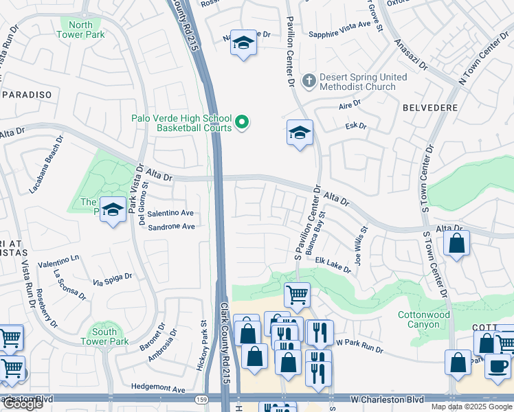 map of restaurants, bars, coffee shops, grocery stores, and more near 557 Poplar Leaf Street in Las Vegas
