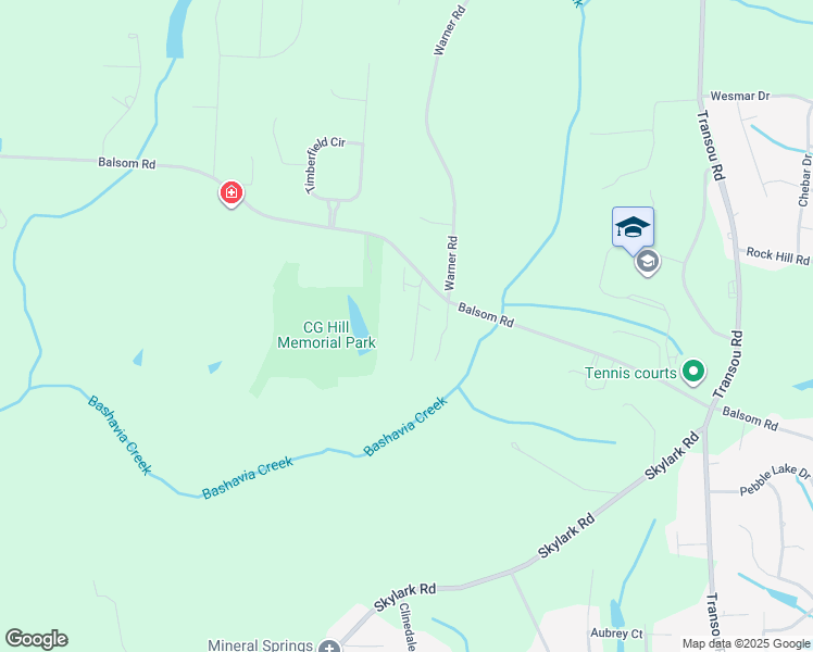 map of restaurants, bars, coffee shops, grocery stores, and more near 5340 Balsom Road in Pfafftown