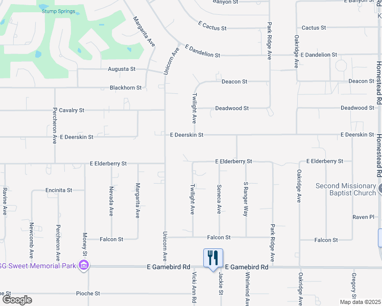 map of restaurants, bars, coffee shops, grocery stores, and more near 2130 East Elderberry Street in Pahrump