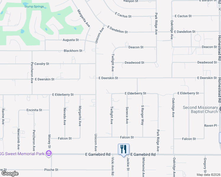map of restaurants, bars, coffee shops, grocery stores, and more near 2130 East Elderberry Street in Pahrump