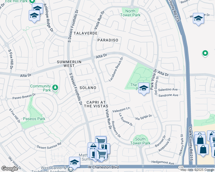 map of restaurants, bars, coffee shops, grocery stores, and more near 667 Granite Rapids Street in Las Vegas