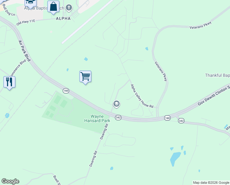 map of restaurants, bars, coffee shops, grocery stores, and more near 5080 Dearing Road in Morristown
