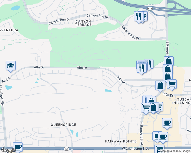 map of restaurants, bars, coffee shops, grocery stores, and more near 301 Onyx Crest Street in Las Vegas