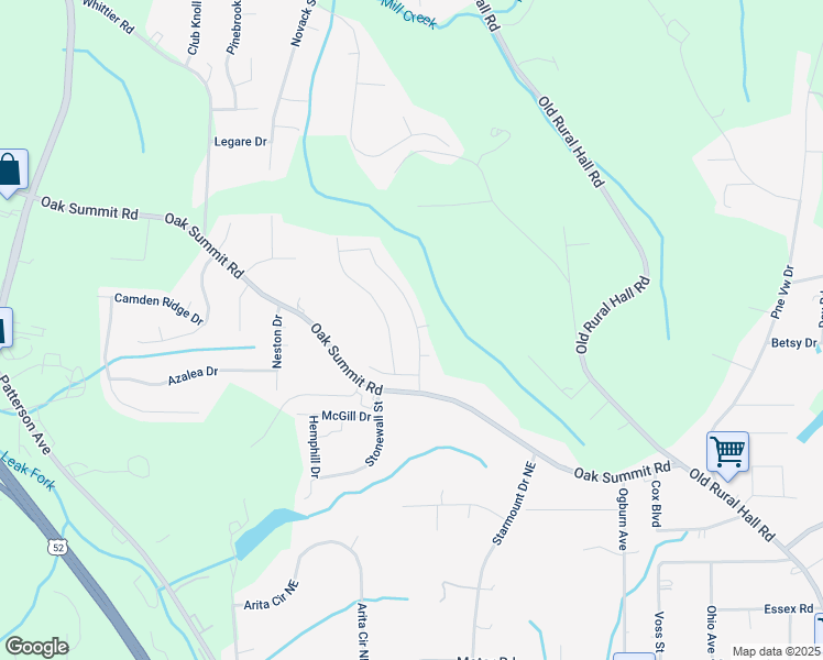 map of restaurants, bars, coffee shops, grocery stores, and more near 4300 Oak Pointe Drive in Winston-Salem
