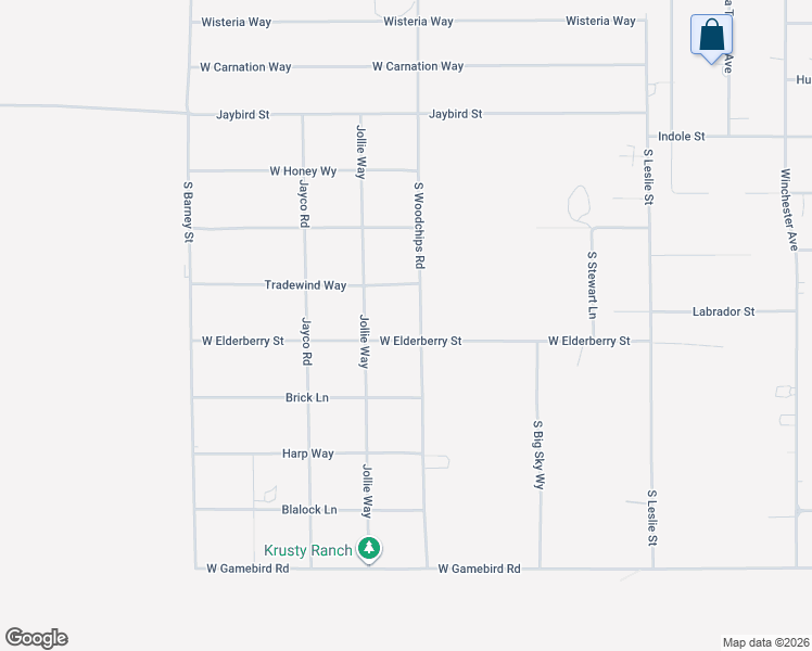 map of restaurants, bars, coffee shops, grocery stores, and more near 3410 South Woodchips Road in Pahrump