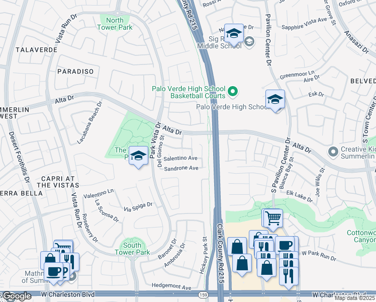 map of restaurants, bars, coffee shops, grocery stores, and more near 11193 Falesco Avenue in Las Vegas