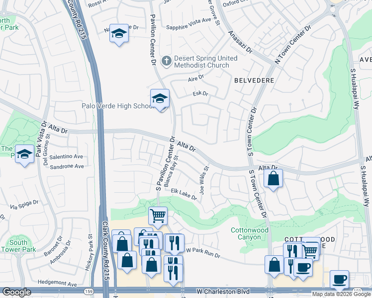 map of restaurants, bars, coffee shops, grocery stores, and more near 10737 Moon Flower Arbor Place in Las Vegas