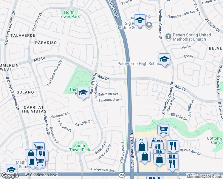 map of restaurants, bars, coffee shops, grocery stores, and more near 11197 Falesco Avenue in Las Vegas