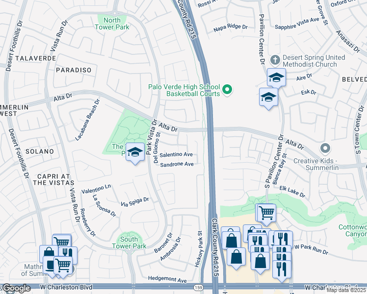 map of restaurants, bars, coffee shops, grocery stores, and more near 11193 Falesco Avenue in Las Vegas