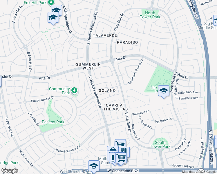map of restaurants, bars, coffee shops, grocery stores, and more near 564 Delta Rio Street in Las Vegas