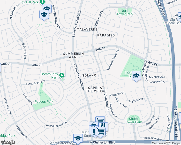 map of restaurants, bars, coffee shops, grocery stores, and more near 564 Delta Rio Street in Las Vegas