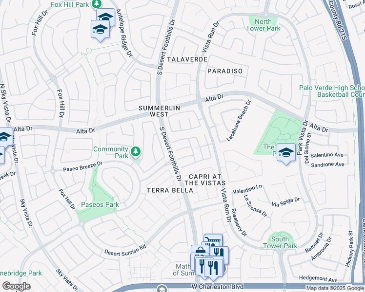 map of restaurants, bars, coffee shops, grocery stores, and more near 11752 Cruz Court in Las Vegas