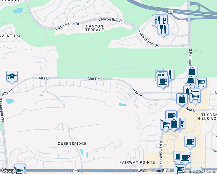 map of restaurants, bars, coffee shops, grocery stores, and more near 313 Onyx Crest Street in Las Vegas
