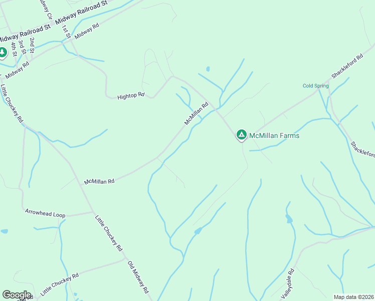 map of restaurants, bars, coffee shops, grocery stores, and more near 965 McMillan Road in Midway