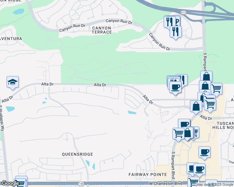 map of restaurants, bars, coffee shops, grocery stores, and more near 313 Onyx Crest Street in Las Vegas